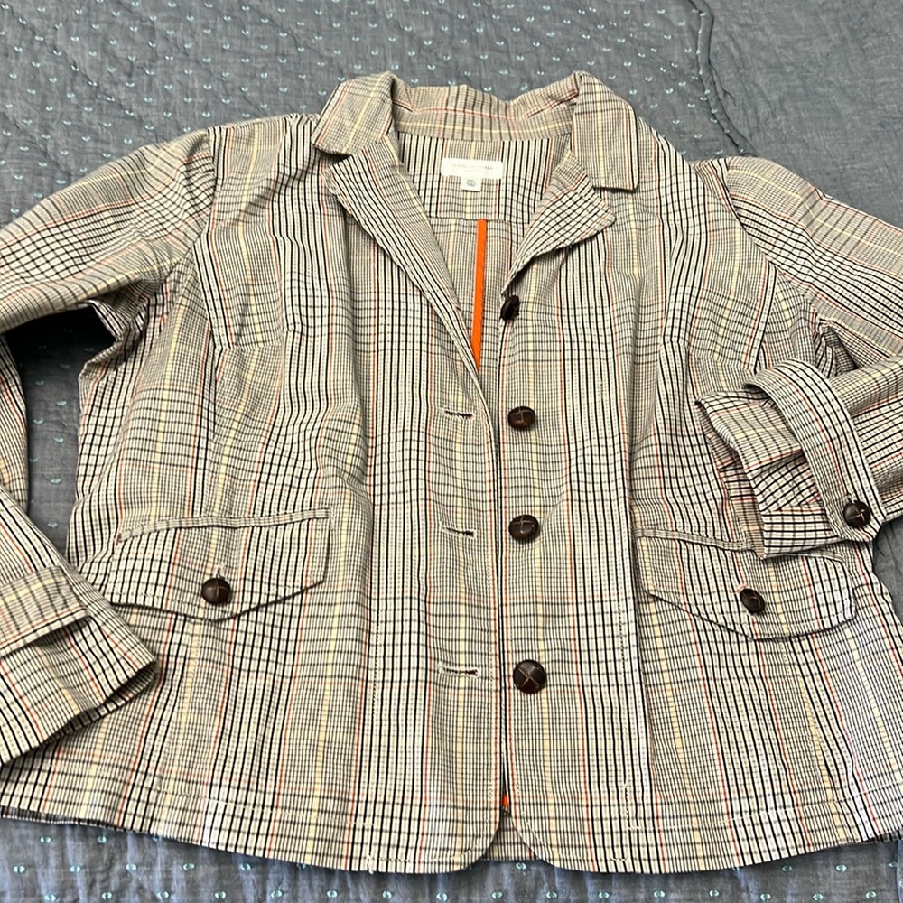 Plaid Women's Jacket - Brown and Orange